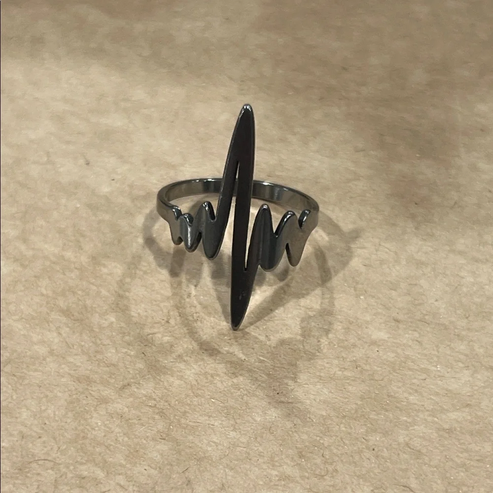 Stainless Steel Heartbeat Ring